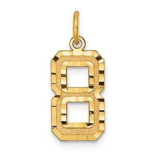 14K Yellow Gold, Varsity Collection, Medium D/C Pendant Number 8